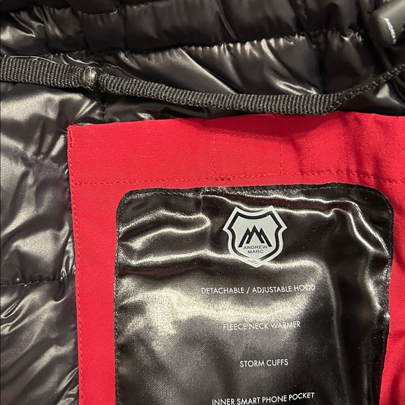 Andrew Marc Black and Red Quilted Parka Size   XL   NWOT - Picture 4 of 7